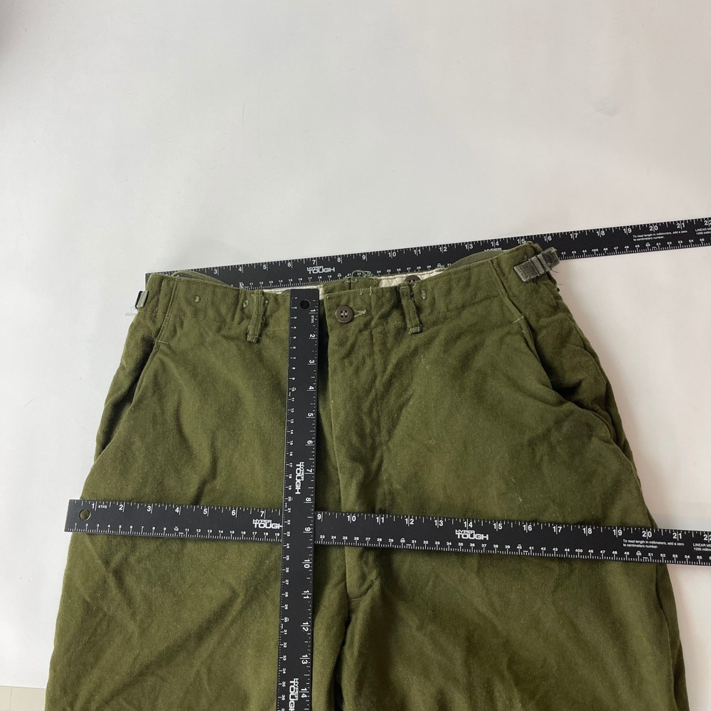 VTG US Military Trousers Mens Medium 30x28 M-1951 Field Wool Green OD Korean War - Picture 9 of 12
